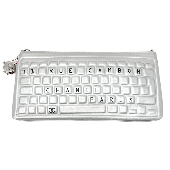 CHANEL Handbags - Chanel Silver Keyboard Clutch 31 Rue Cambon Robot Bag Rare 2016–2017
